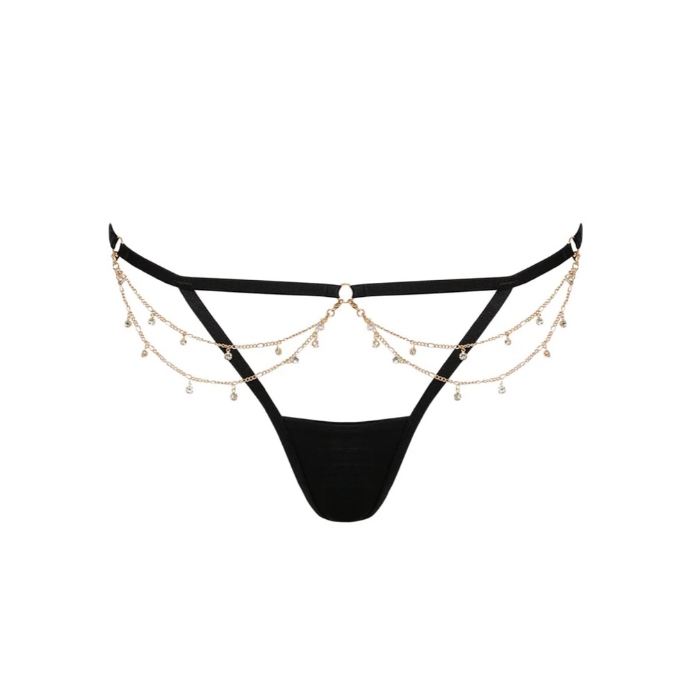 NWT Bluebella Petra Thong Black/Gold/Silver